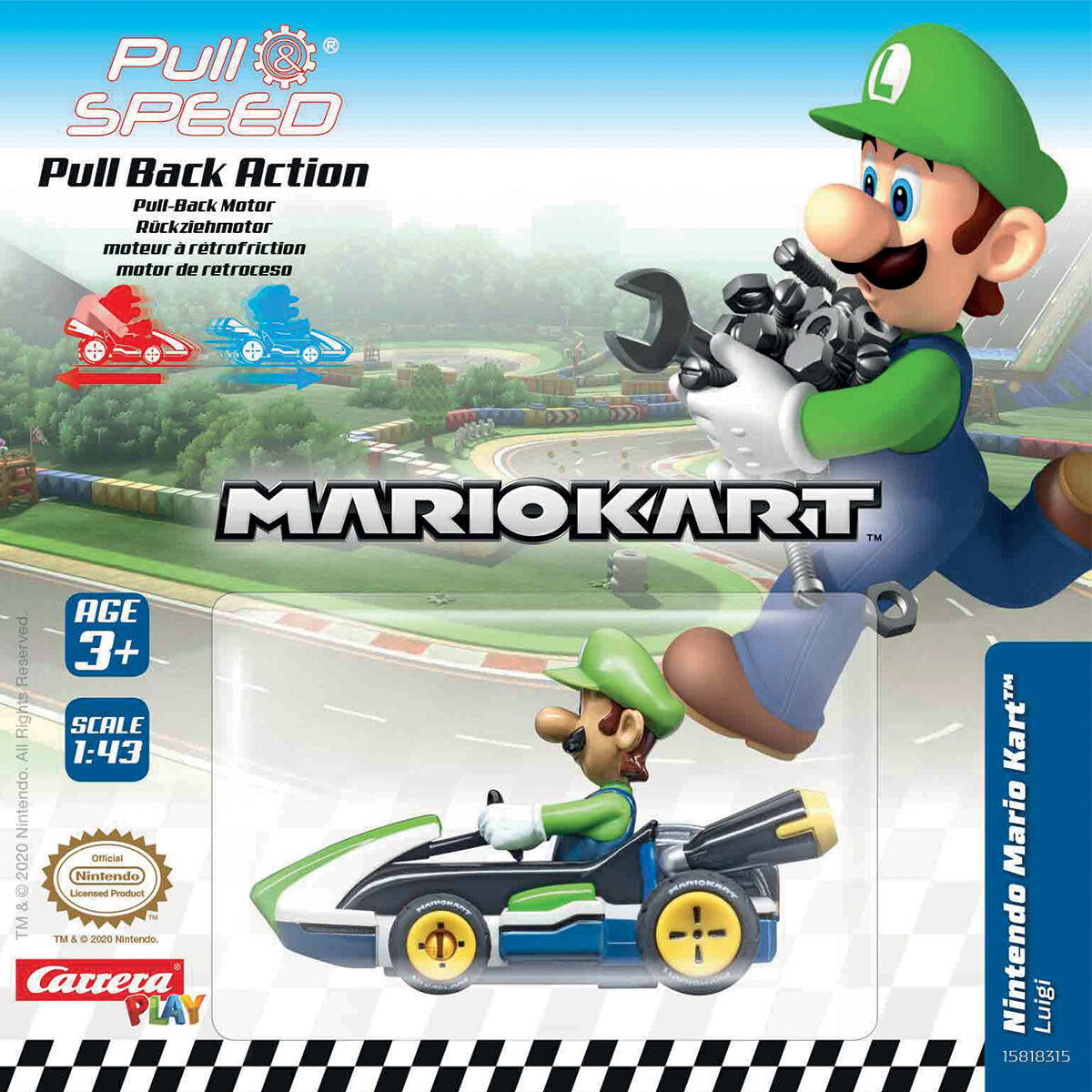 Carrera Mario Kart Auto Pull & Speed-Luigi (Diversen) Nieuw