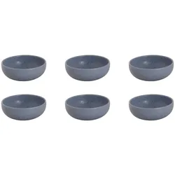 Palmer Sandy Loam Schale - 6er-Set, Steinzeug, Ø  12 cm, hellblau, matt glänzend gesprenkelt, kompakter Stil, für Müsli, Dessert