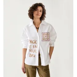 PennyBlack für Damen. 2621116173200 Weißes Hemd Canditi (44), Lässig, Baumwolle, Langarm