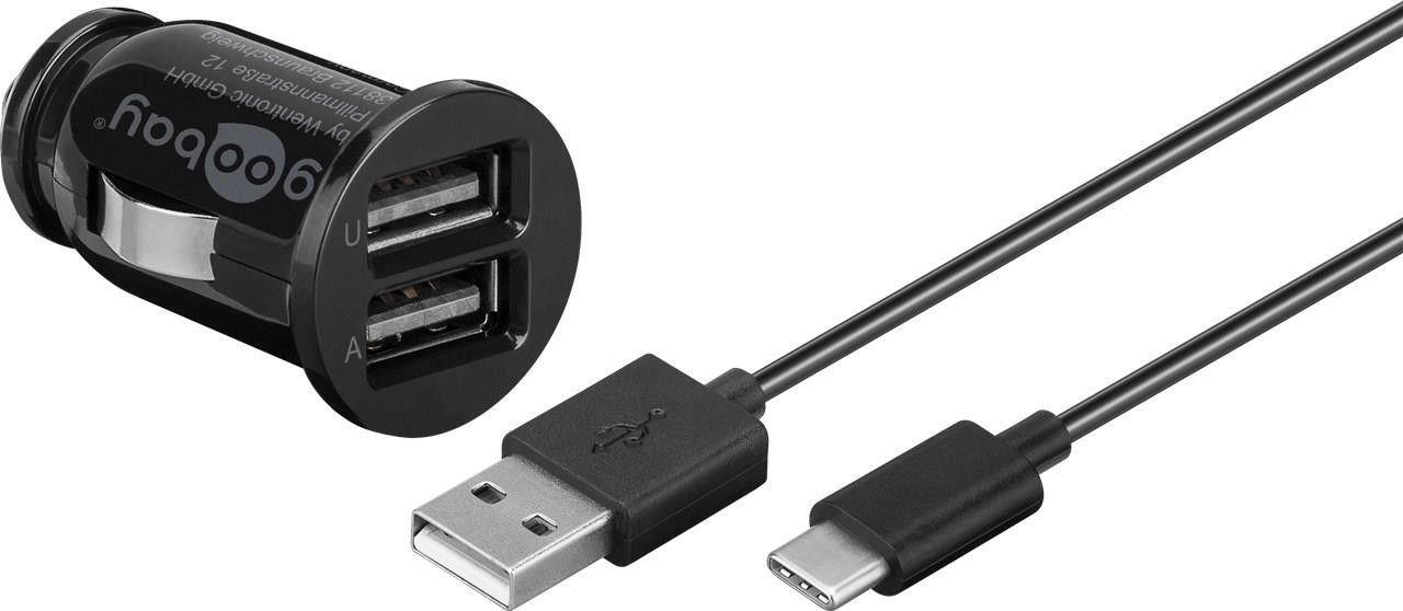 Goobay USB Type C Auto-laadset, 2,1 A (set van 2)