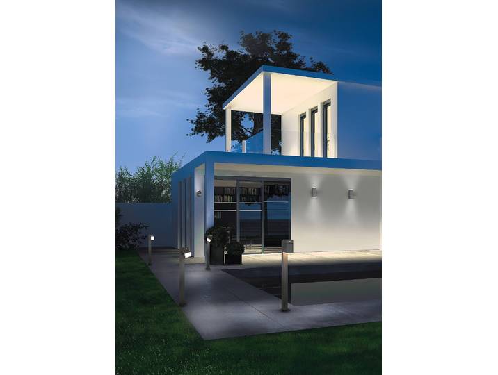 LED-Wandleuchte Avon Typ A 9 x 28 x 11cm Grau Kunststoffart: Polycarbonat Material: Metall, Kunststoff Metallart: Aluminium Oberfläche Metall: