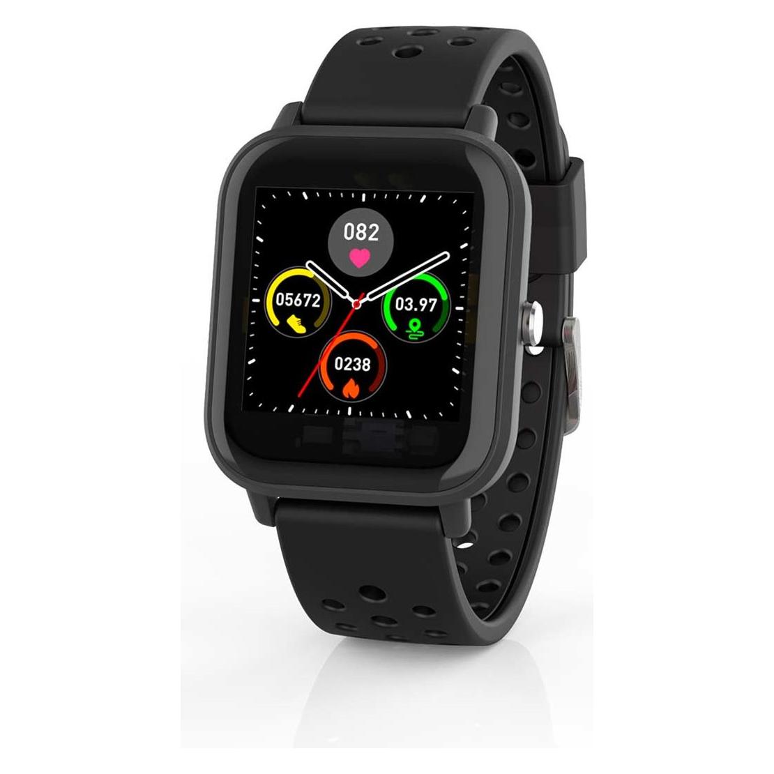 Nedis Smartwatch - LCD-Anzeige, IP68, Maximale Betriebszeit: 7200 min, Android / IOS (37 mm) (BTSW002BK)