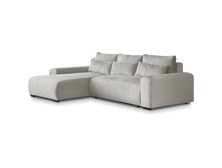 Canapé d'angle convertible beige gauche