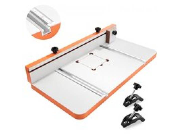 VEVOR Tisch für Säulenbohrmaschine, Bohrtisch 600 x 298 mm, mit verstellbarem Anschlag & Anschlagblock, T-Nuten, MDF-Tischplatte, Skala, Unterstützung für mehrere Klemmen & Schraubstöcke