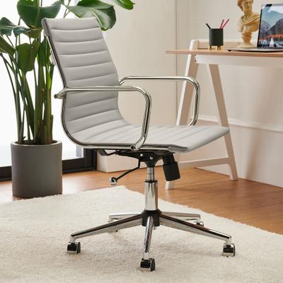 LUXMOD Executive Office Chair Ribbed Adjustable Swivel Home Office Desk Chair