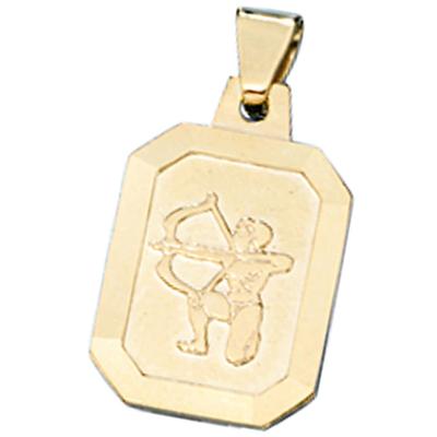 Sternzeichenanhänger JOBO "Anhänger Sternzeichen", gold (gelbgold 333), Schmuckanhänger, Damen, Schütze, Gelbgold 333, 333 Gold achteckig