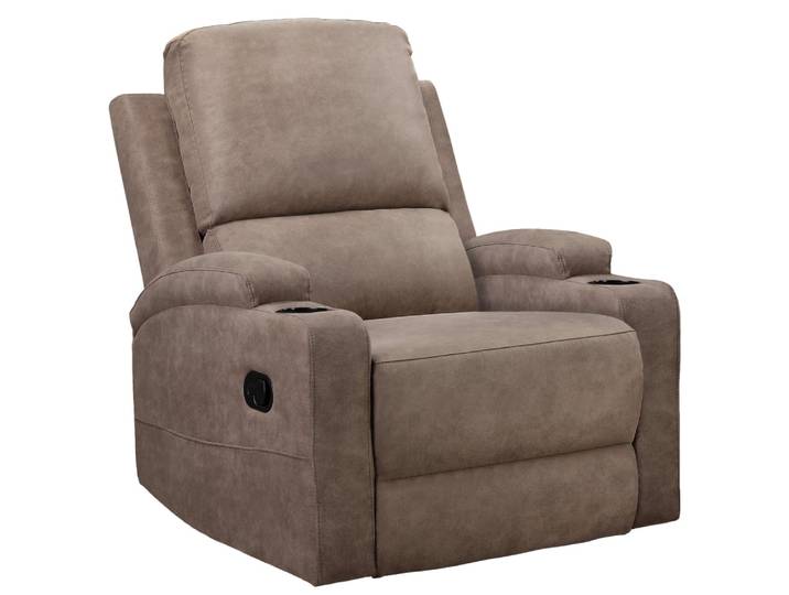 Fauteuil relax manuel en microfibre taupe