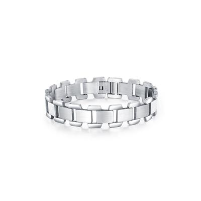 Gliederarmband FIRETTI "Schmuck Geschenk Classic Steel, maskulin", silber (edelstahlfarben), Armbänder, Herren, 21cm, Edelstahl, Gliederarmband