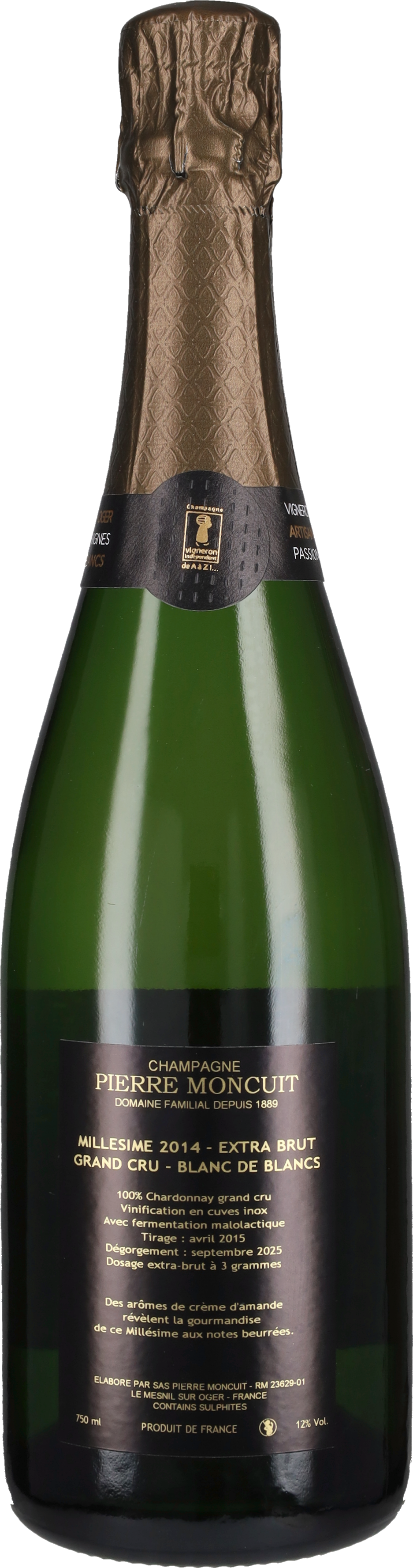 Moncuit Pierre Champagne Extra Brut Grand Cru Pierre Moncuit 2014