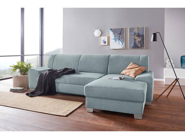 Ecksofa, 271x160 cm, Struktur fein, Mint, Recamiere rechts, Modern, Domo-collection
