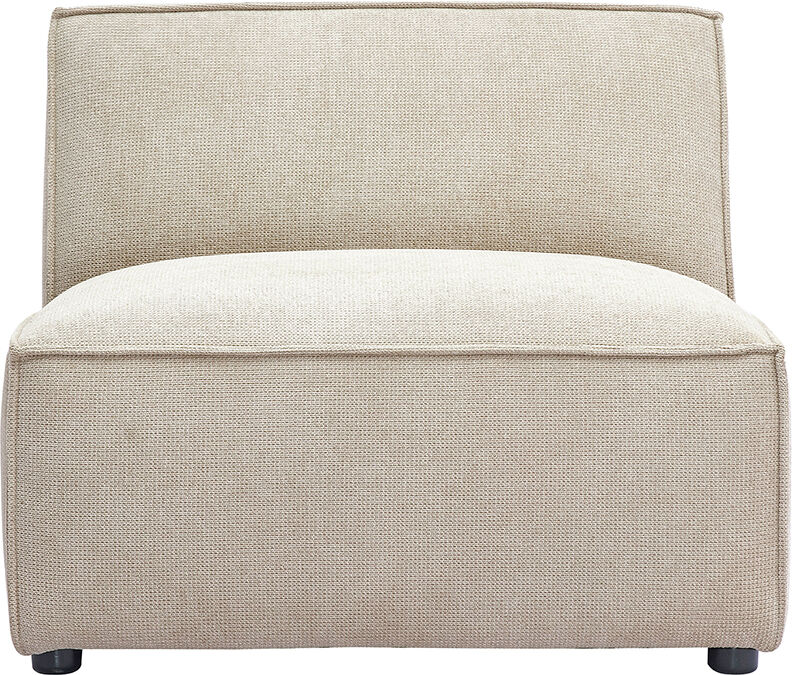 Miliboo Modul rechts für Sofa in beigefarbenem Samt-Effekt Textilstoff SPLIT