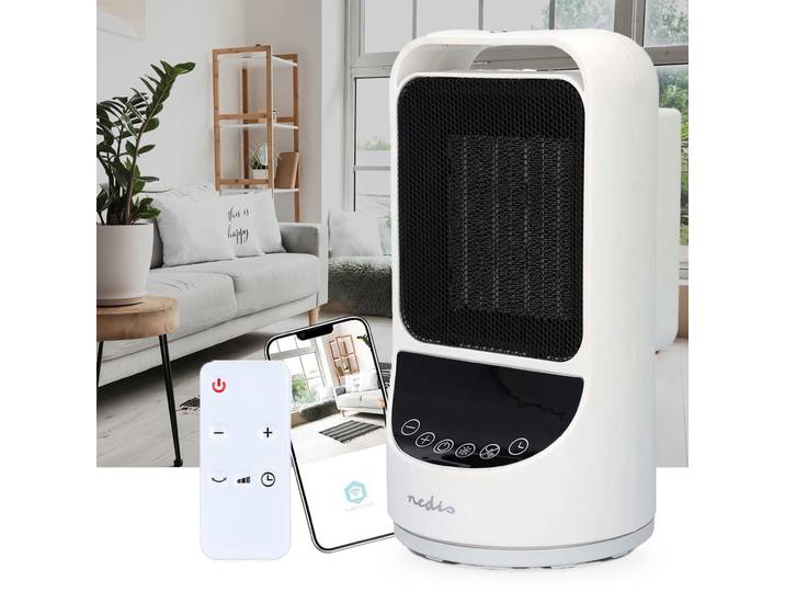 Wi-Fi Smart Keramik Heizlüfter, Oszillation, 2 Wärmeinstellungen, 1500 W