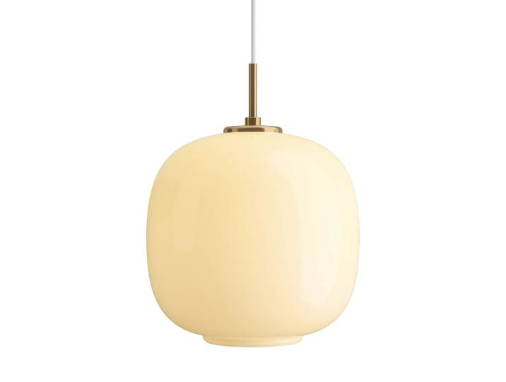 Louis Poulsen VL45 Radiohus Pendelleuchte Ø25cm Brass-pale yellow glass
