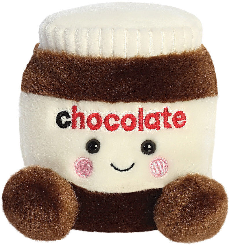 Palm Pals Silky Chocolate Spread Plush Toy by Aurora - 13cm Tall - Creamy White & Rich Brown