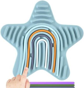 Snug & Styled CalmStars Sensory Activity Board For Kids & Adults Silicone Sensory Toy Stress Relief Puzzle blue