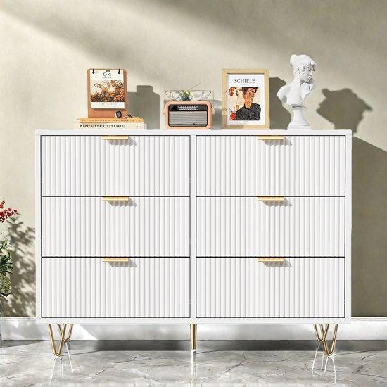 Comanlai Modern Ladekast met 6 Laden in Wit