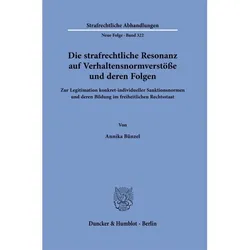 Bünzel:Die strafrechtliche Resonanz auf, Fachbücher von Annika Bünzel
