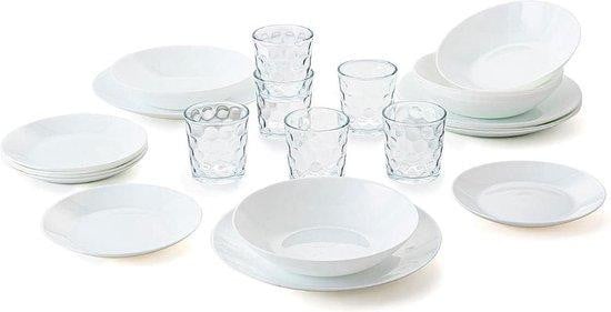 18-delig wit porseleinen servies voor 6 personen