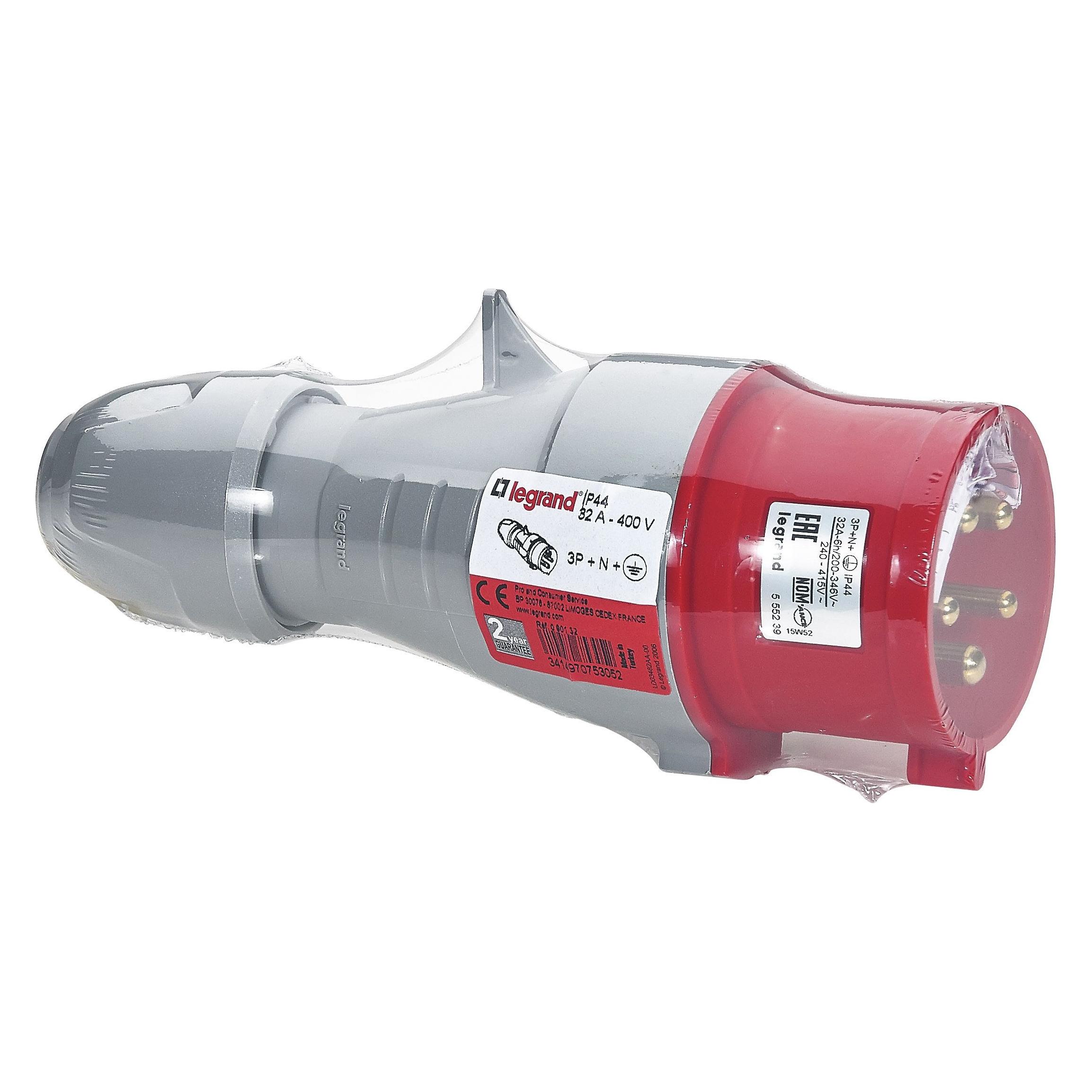 Legrand CEE-Stecker 32 A, rot, 5-polig, IP44 (IEC 60309) (090132)