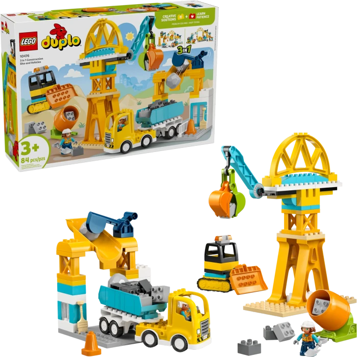 LEGO DUPLO Town 10476 Baustelle mit Baufahrzeugen - 3-in-1-Set