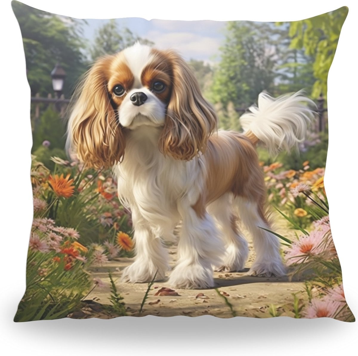 PillowBuddies Kussen met Huisdier Portret Cavalier King Charles Spaniel - 40 cm