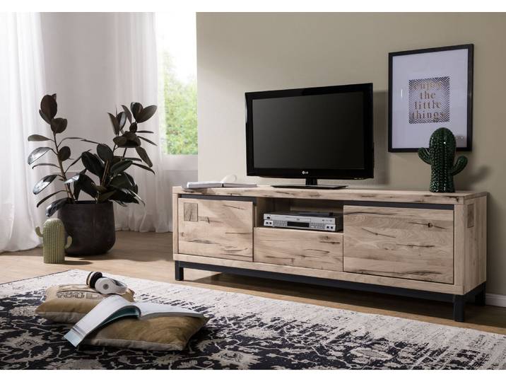 Meuble TV 170x40 Chêne sauvage huilé Bianco VILLANDERS #213