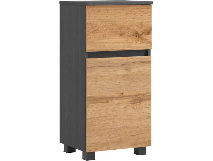 Unterschrank GOODPRODUCT BOZEN, Unterschrank 40 cm , braun (wotaneiche), B:40cm H:79cm T:35cm, Holzwerkstoff, Schränke, Unterschrank, griffloses Design, Masse (B/T/H): 40/35/79 cm