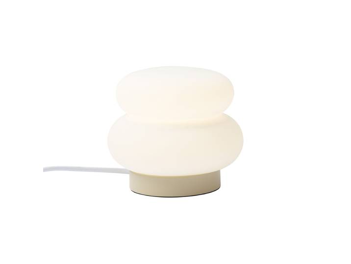 Lampe de table Japandi beige avec verre opale 15cm - Kumo