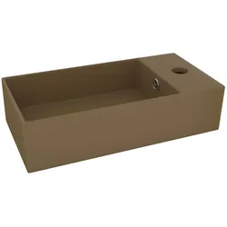 vidaXL Badezimmer-Waschbecken mit Überlauf Keramik Matt Creme