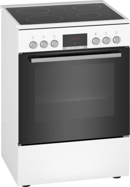 Bosch HKR39C220 Serie 4 Elektroherd mit Glaskeramik-Kochfeld freistehend weiß