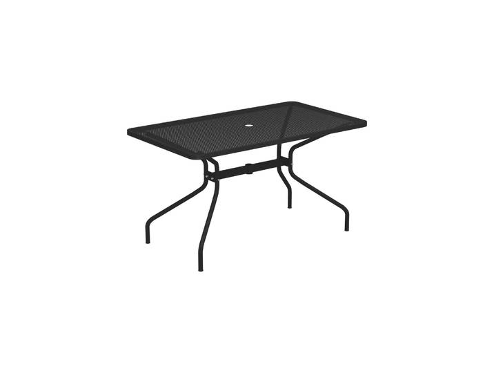 Emu - Table rectangulaire Cambi - Noir - Tôle perforée - Designer Aldo Ciabatti