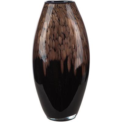 Tischvase GILDE "Glass Art, Vase, "Lemark", Glas, schwarz", braun (schwarz), B:16cm H:34cm T:10,5cm, Glas, Vasen, Vase, Lemark, Dekovase, Design, Elegant, Modern, Trend, Hingucker