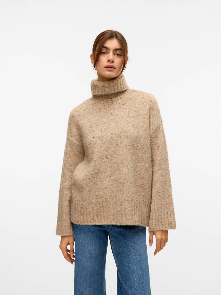 Vero Moda Rollkragenpullover in Beige - S