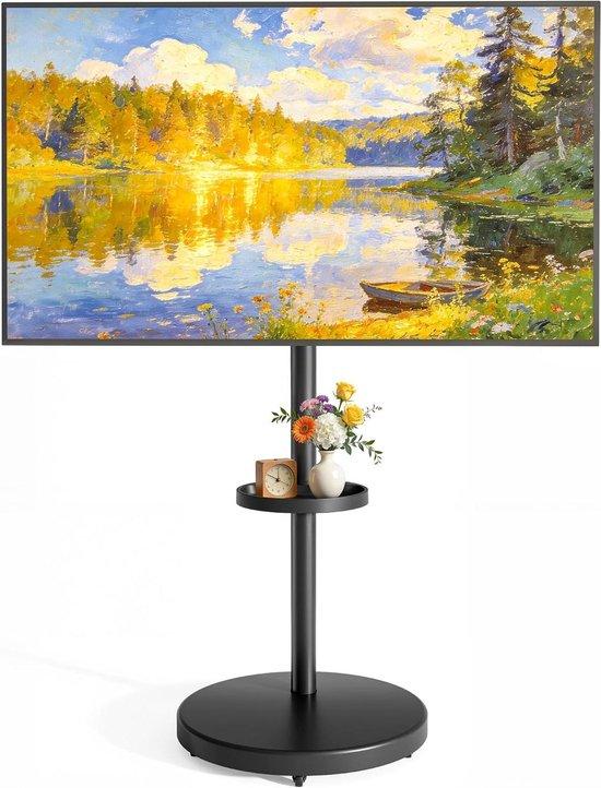 TV-Ständer - Mobile Standfuß - Fernseher verstellen - Höhenverstellbar - Für 32-Zoll-Bildschirme - Schwarz