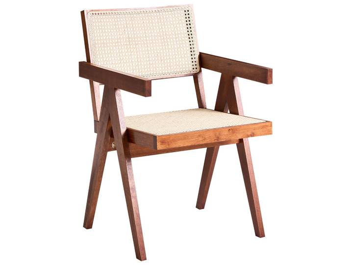 Beliani Esszimmerstuhl Holz Braun Westbrook, 55x85x58 cm, Wohnzimmer, Sessel
