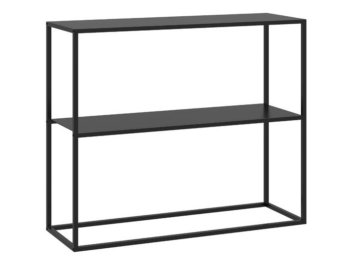 Table console de style industriel Homcom avec étagère anti-basculement 90X30X75Cm Noir
