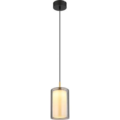 GLOBO LIGHTING LED Pendelleuchte "LAMPIGNA", gold (schwarz), 1 Stk., Leuchten, Hängelampe/Hängeleuchte/Wohnzimmer/Esstisch/rauchfarben, LED Pendelleuchte