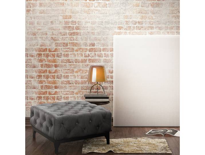 Polsterhocker 80 x 45 x 80cm Grau Samt Ravi: Grau