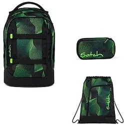 Satch Pack Seismic Green 3tlg. Schulrucksack-Set