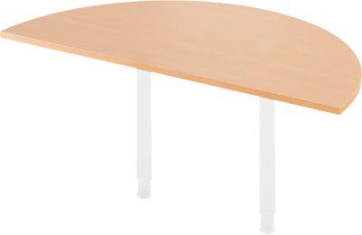 Ansatztisch, Ø 1600 mm, Buche-Dekor/weiß