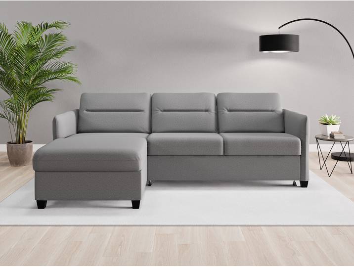 Ecksofa Nairobi Nr. 1 links - Grau (Schiefergrau) - Softwolle