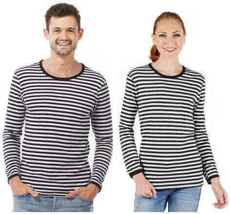 Langärmeliges Ringelshirt "Black Stripes" unisex