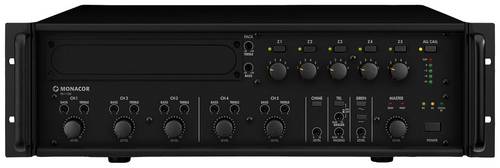 Monacor PA-1120 ELA-Verstärker 120W 1-Kanal 5-Zonen
