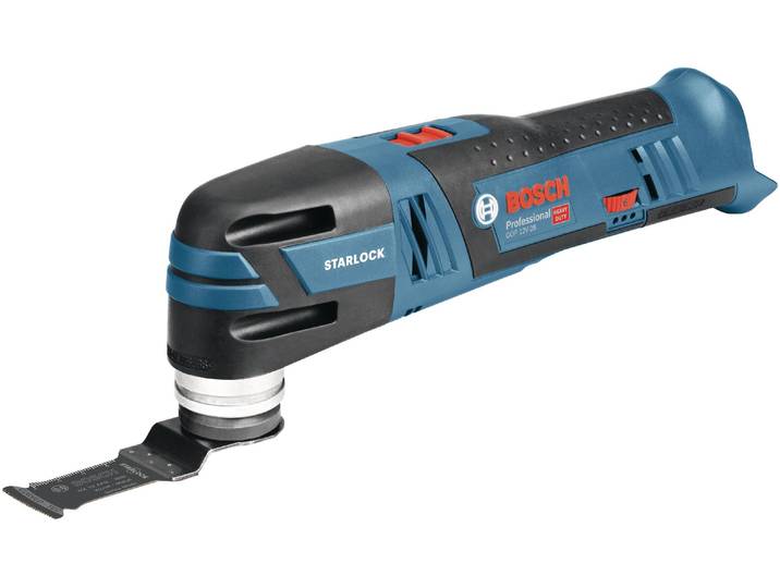 Elektro-Multifunktionswerkzeug BOSCH PROFESSIONAL GOP 12V28 , blau, Multifunktionswerkzeug-Maschinen, Elektro-Multifunktionswerkzeug, Funktionen: Fräsen; Sägen; Schaben; Schleifen; Trennen