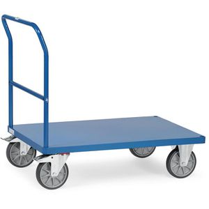 Fetra Transportwagen Schiebebügelwagen, 2500B, 850 x 500 mm, mit Stahlblech-Plattform, Tragkraft 500 kg