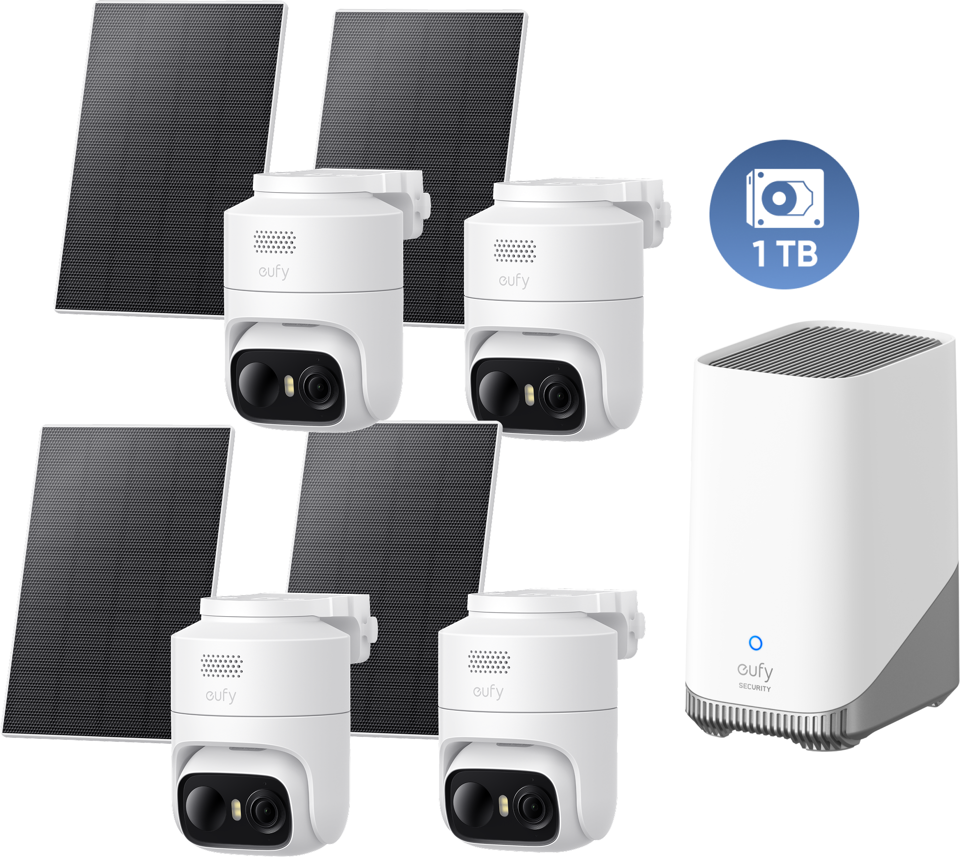Anker eufy Security eufyCam C37 (4er-Pack) mit HomeBase™ 3 und 1TB Festplatte