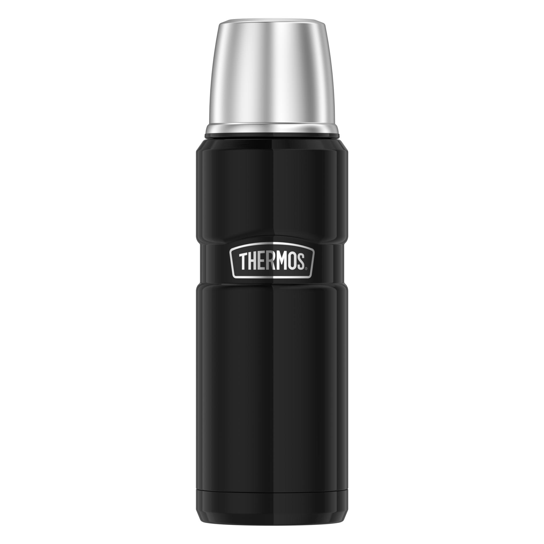 Thermos Isolierflasche STAINLESS KING, 0,47 Liter, schwarz doppelwandiger Edelstahl mit Vakuumisolierung (0.47 l) (4003.233.047)