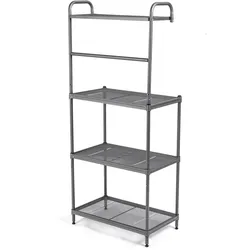 Helloshop26 - 4-stufiges Küchenregal 60 x 34,5 x 136 cm optimale Ablagefläche verstellbare Füße modernes Design Graues Eisen 20_0012051