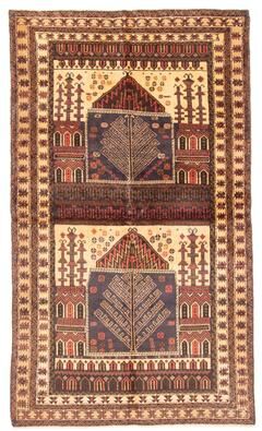 ECARPETGALLERY Hand-knotted Rizbaft Beige Wool Rug - 3'6 x 6'1