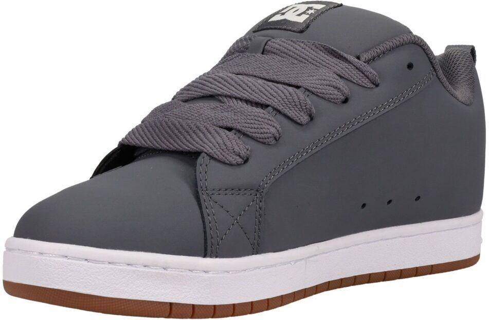 Sneaker DC SHOES "Court Graffik", Herren, Gr. 44 EU, weiss (grau, weiß), Obermaterial:57.05% Leder, 28.2% Synthetikmaterial, 13.87% Polyester, 0.88% Textil., Schuhe Sneaker grau, weiß 44 EU